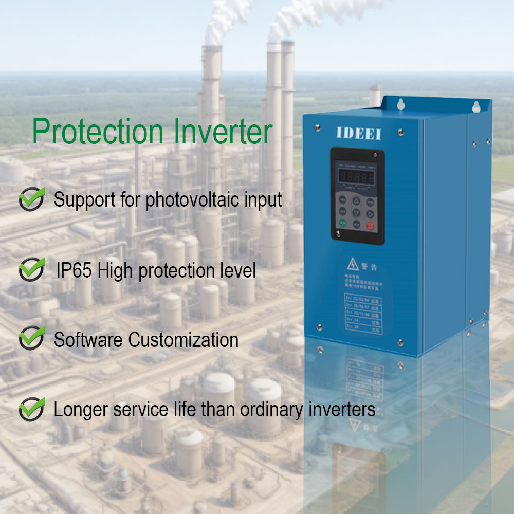 IDEEI IP65 Solar Pumping VFD 0.4–37kW MPPT Outdoor Inverter view 2