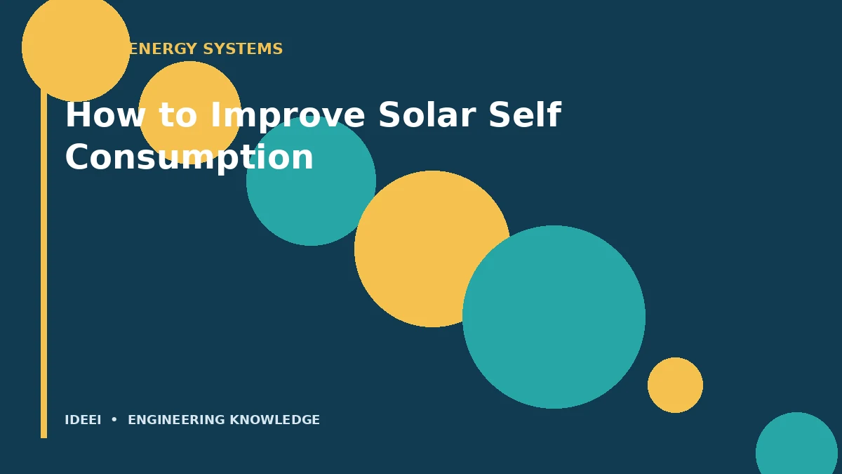 How to Improve Solar Self Consumption