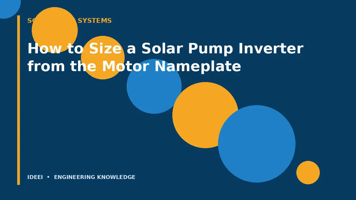 How to Size a Solar Pump Inverter from the Motor Nameplate