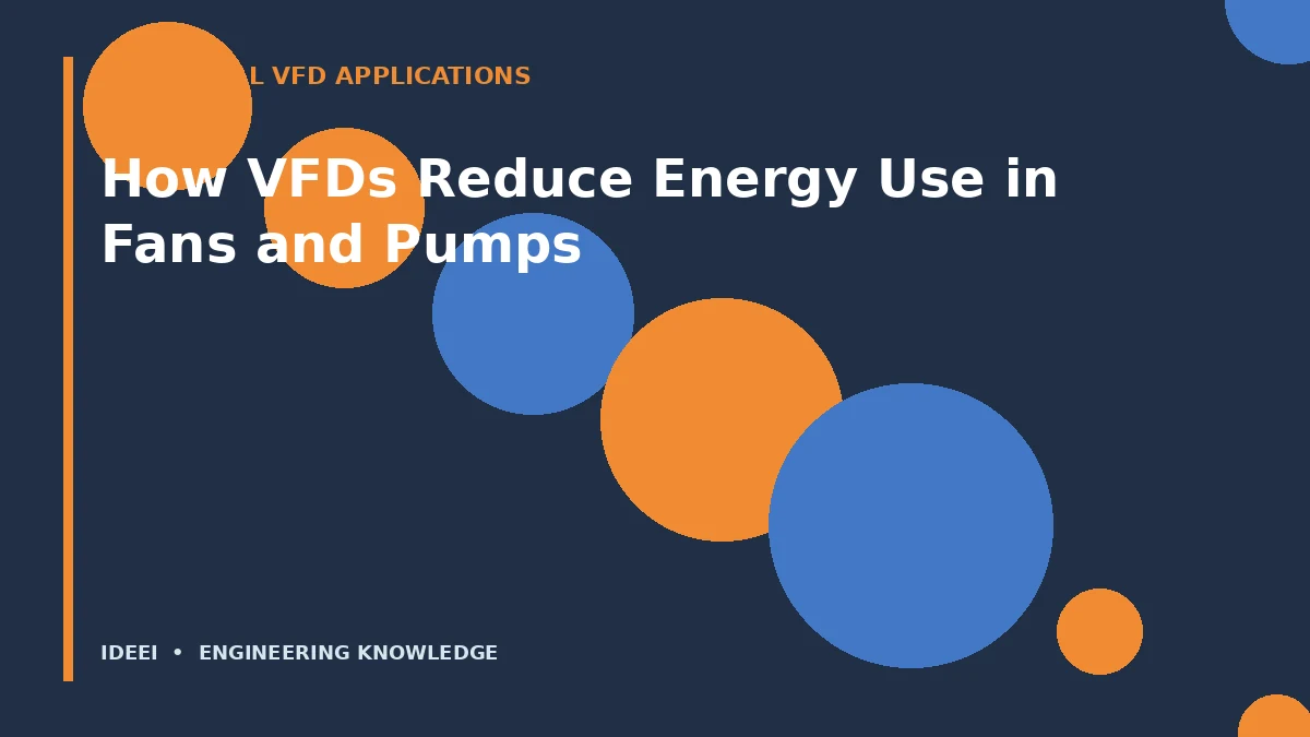 How VFDs Reduce Energy Use in Fans and Pumps