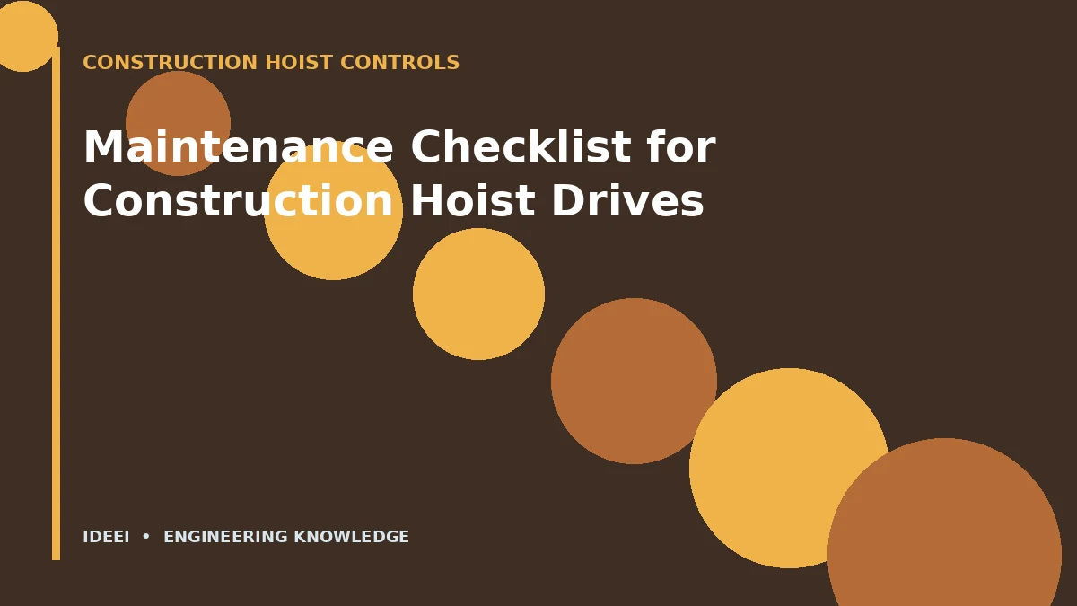 Maintenance Checklist for Construction Hoist Drives