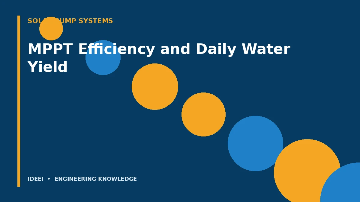 How Does MPPT Affect Daily Water Yield